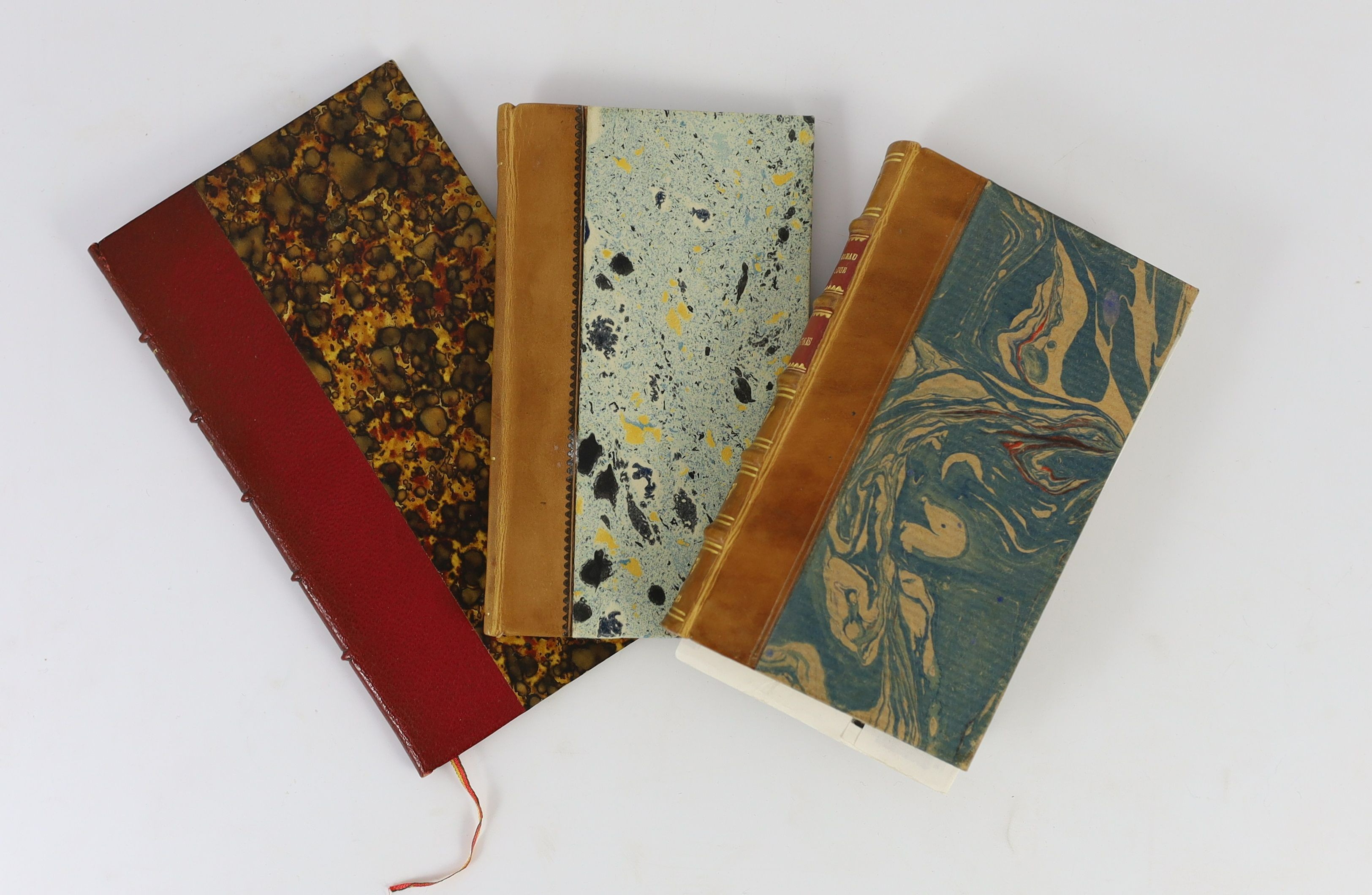 Dufresny, Charles Rivière - La Nopce Interrompue, Comedie, 12mo, quarter red morocco with marbled boards by Isadore Smeers, Pierre Ribou, Paris, 1699